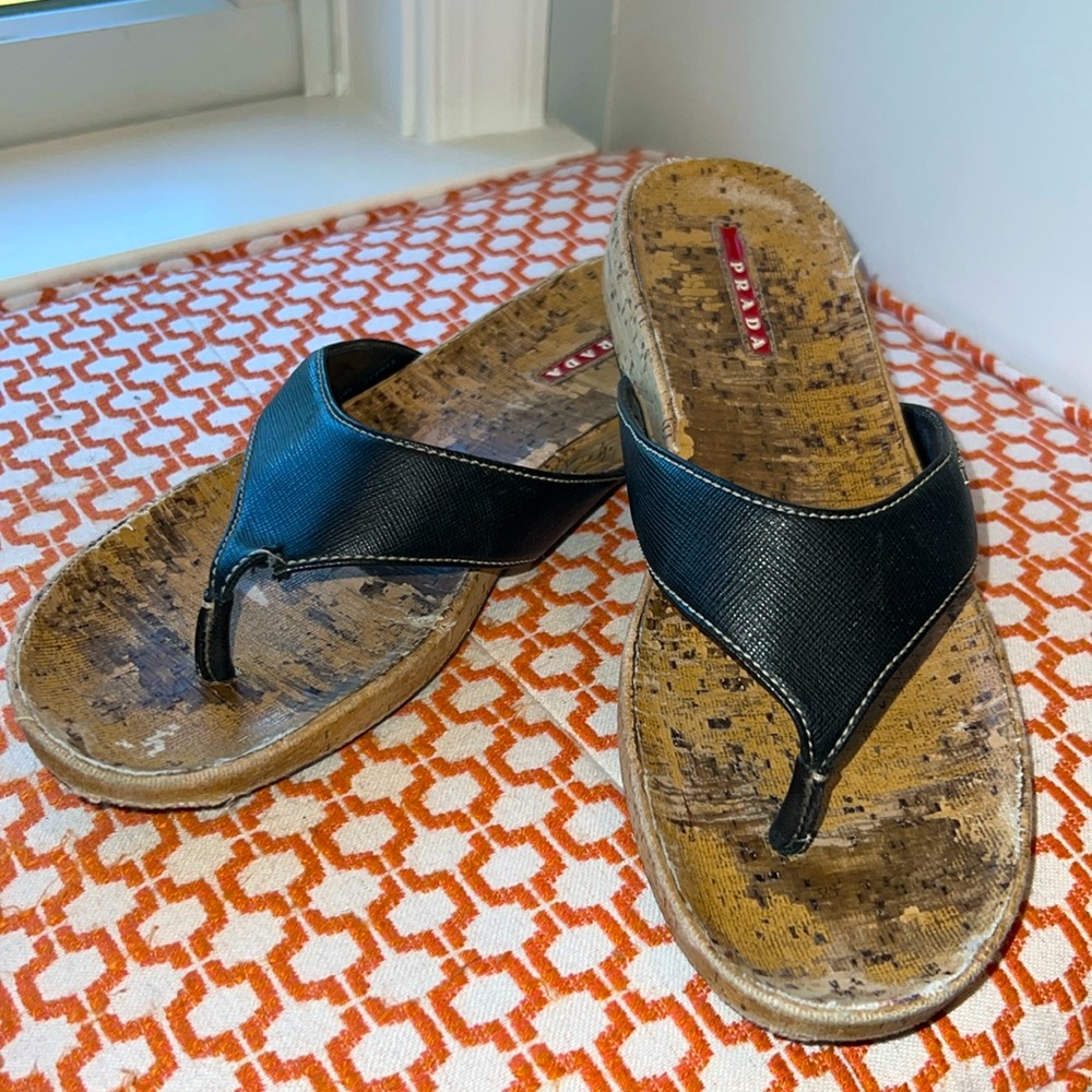 Authentic PRADA Saffiano sandals
